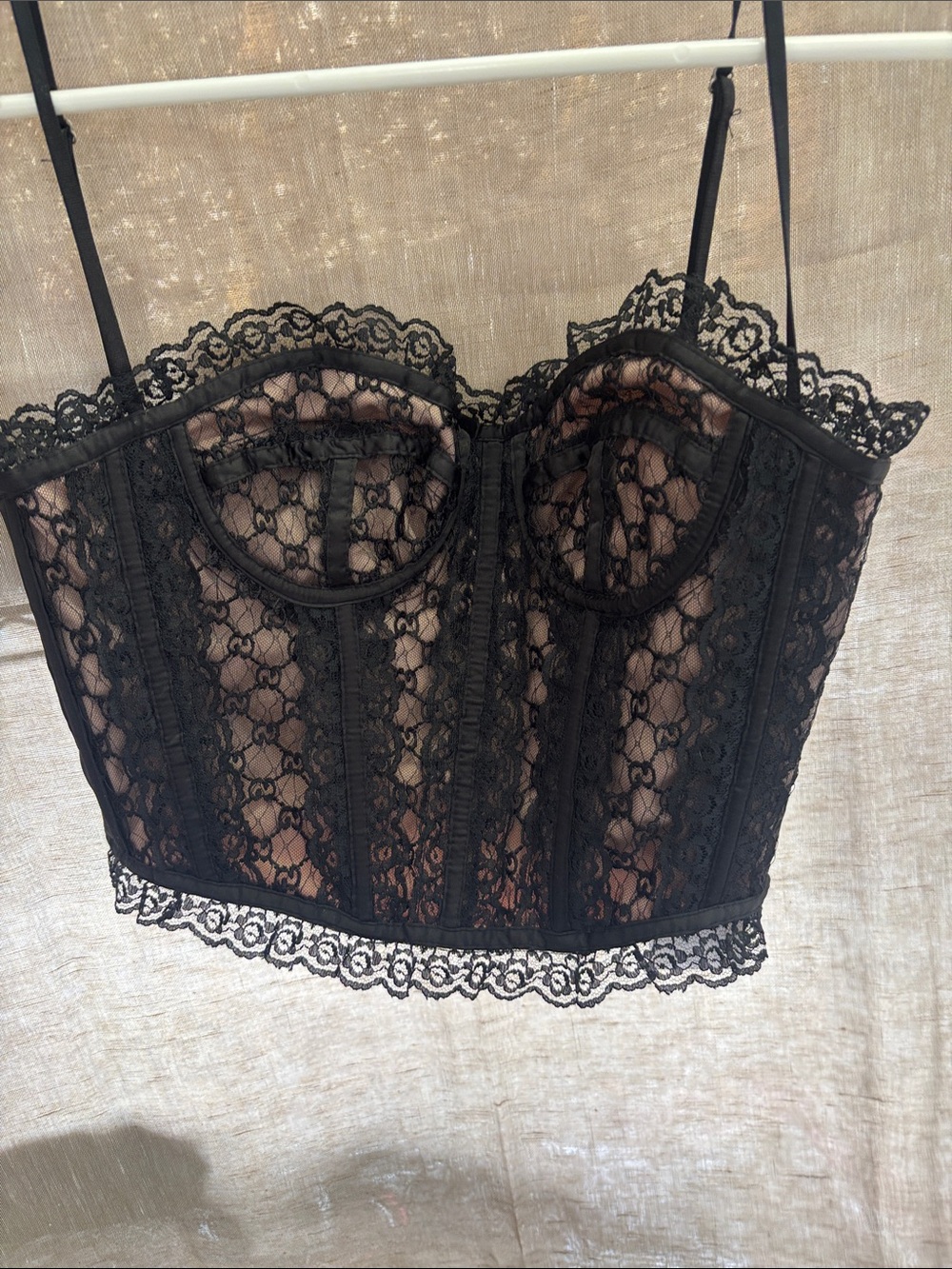 Gucci Black Lace Bustier Corset Top